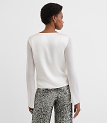 Satin Chiffon Cowl Neck Top carousel Product Image 3