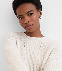 Sequin Pointelle Ribbed Relaxed Sweater carousel Product Image 5
