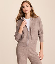Petite Lou & Grey Heathered Waffle Cloudstitch Zip Hoodie carousel Product Image 1