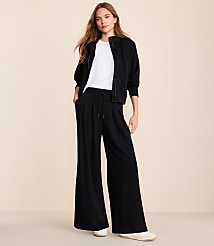 Petite Lou & Grey Cozy Cotton Pleated Wide Leg Pants carousel Product Image 1