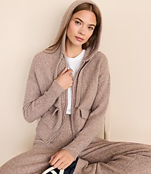 Petite Lou & Grey Heathered Waffle Cloudstitch Zip Hoodie carousel Product Image 2