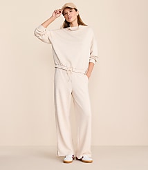 Petite Lou & Grey Heathered Scubasoft Side Slit Straight Leg Pants carousel Product Image 1