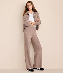 Lou & Grey Heathered Waffle Cloudstitch Wide Leg Pants carousel Product Image 1