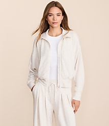 Lou & Grey Heathered Cozy Cotton Sweatshirt Jacket carousel Product Image 1