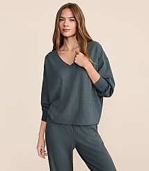 Lou & Grey Upstate Waffle V-Neck Top carousel Product Image 1