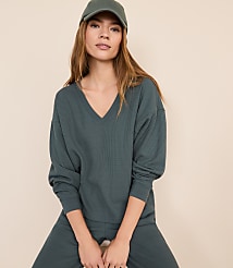 Lou & Grey Upstate Waffle V-Neck Top carousel Product Image 2