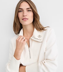 Petite Sparkle Collared Half Zip Sweatshirt carousel Product Image 2