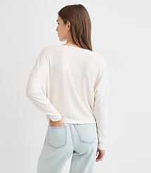 Petite Cozy Ribbed Cowl Neck Top carousel Product Image 3