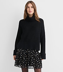 Cuffed Ribbed Mock Neck Sweater carousel Product Image 1