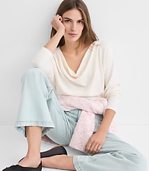 Petite Cozy Ribbed Cowl Neck Top carousel Product Image 2