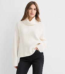 Petite Cuffed Ribbed Mock Neck Sweater carousel Product Image 1