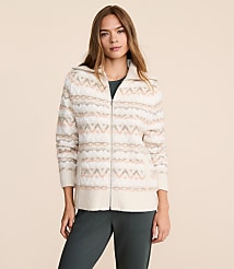 Lou & Grey Fuzzy Fair Isle Zip Cardigan carousel Product Image 1
