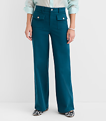 Palmer Wide Leg Pants in Twill carousel Product Image 2