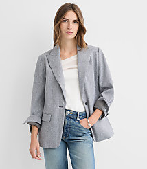 Sparkle Brushed Herringbone Knit Blazer Coat carousel Product Image 2