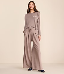 Petite Lou & Grey Cozy Cotton Pleated Wide Leg Pants carousel Product Image 1