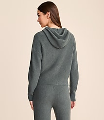 Petite Lou & Grey Heathered Waffle Cloudstitch Zip Hoodie carousel Product Image 3
