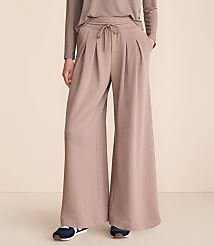 Petite Lou & Grey Cozy Cotton Pleated Wide Leg Pants carousel Product Image 2