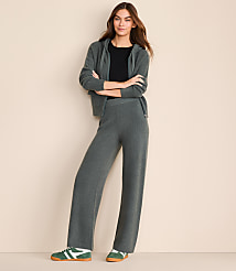 Petite Lou & Grey Heathered Waffle Cloudstitch Wide Leg Pants carousel Product Image 1