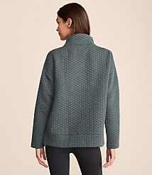 Lou & Grey Quilted Cable Jacquard Half Zip Top carousel Product Image 4