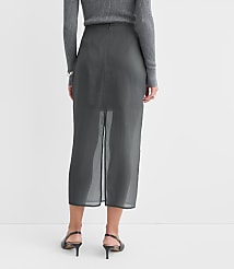 Sheer Overlay Midi Skirt carousel Product Image 3
