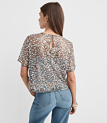 Floral Sequin Top carousel Product Image 3