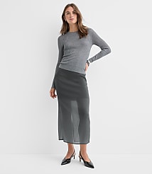 Sheer Overlay Midi Skirt carousel Product Image 4