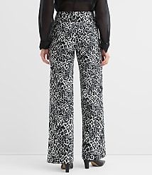 Petite Palmer Wide Leg Pants in Leopard Print Velvet carousel Product Image 3