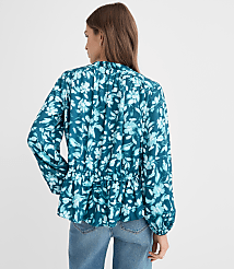 Petite Floral Gathered Peplum Blouse carousel Product Image 2