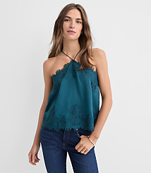 Lace Trim Halter Strappy Cami carousel Product Image 2