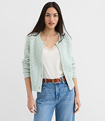 Shimmer Pointelle Cardigan carousel Product Image 3