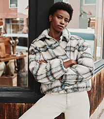 Plaid Boucle Bubble Jacket carousel Product Image 1