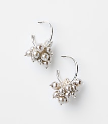 Pearlized Cluster Hoop Earrings carousel Product Image 1