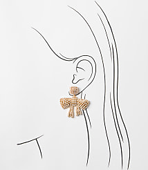 Pearlized Bow Statement Earrings carousel Product Image 2