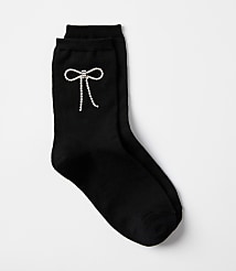 Crystal Bow Crew Socks carousel Product Image 1