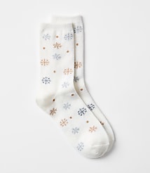Shimmer Snowflake Cozy Crew Socks carousel Product Image 1