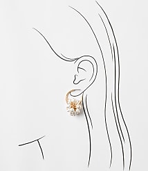 Pearlized Cluster Hoop Earrings carousel Product Image 2
