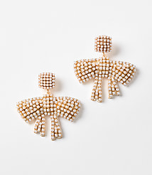 Pearlized Bow Statement Earrings carousel Product Image 1
