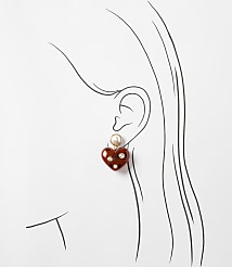 Pearlized Sparkle Heart Drop Earrings carousel Product Image 2