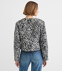Petite Snow Leopard Print Structured Jacket carousel Product Image 4