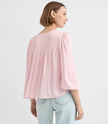 Pleated Tie Neck Blouse carousel Product Image 2