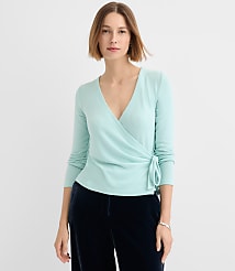 Cozy Jersey Wrap Top carousel Product Image 1