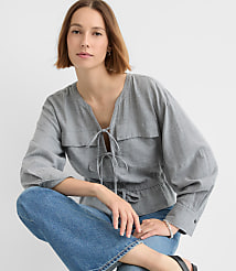 Twill Safari Peplum Top carousel Product Image 1