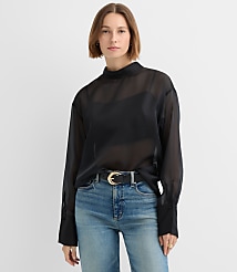 Satin Cami Mock Neck Blouse carousel Product Image 1