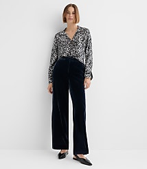 Leopard Print Slit Cuff Tie Neck Blouse carousel Product Image 3