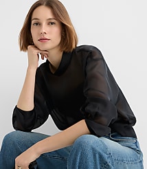 Satin Cami Mock Neck Blouse carousel Product Image 2
