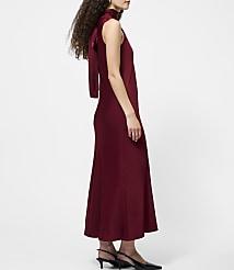 French Connection Ennis Satin Sleeveless Bow Midi Dress carousel Product Image 2