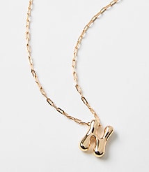 Bubble Letter Initial Necklace carousel Product Image 2