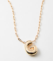 Bubble Letter Initial Necklace carousel Product Image 2