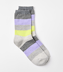 Heathered Stripe Crew Socks carousel Product Image 1