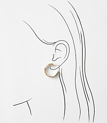 Crossover Mixed Metal Hoop Earrings carousel Product Image 2